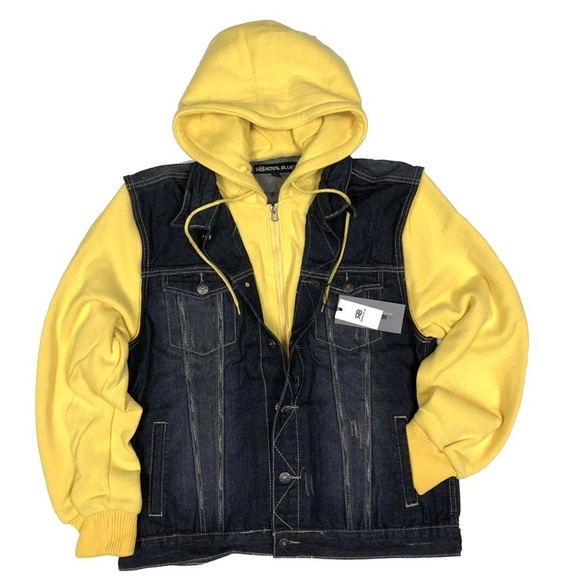 RB Denim Vest w/ Fleece Hoodie & Sleeve
Color: Indigo, Yellow
Style# 4015F - Picture 3 of 3